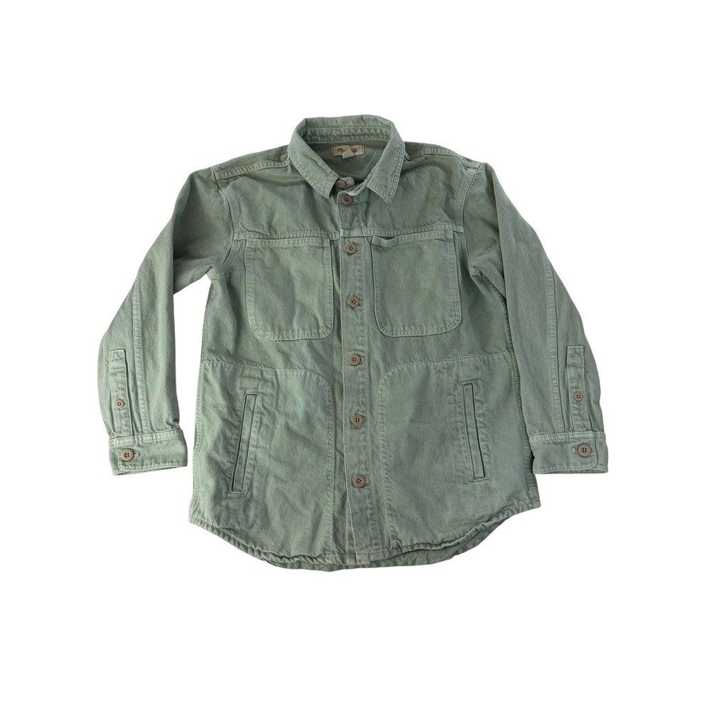 Madewell Shirt Jacket Women Small‎ Utility Cotton Pockets Green Relaxed Military